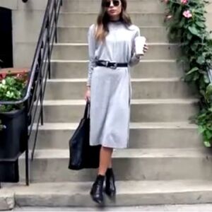 H&M gray midi sweater dress with slits